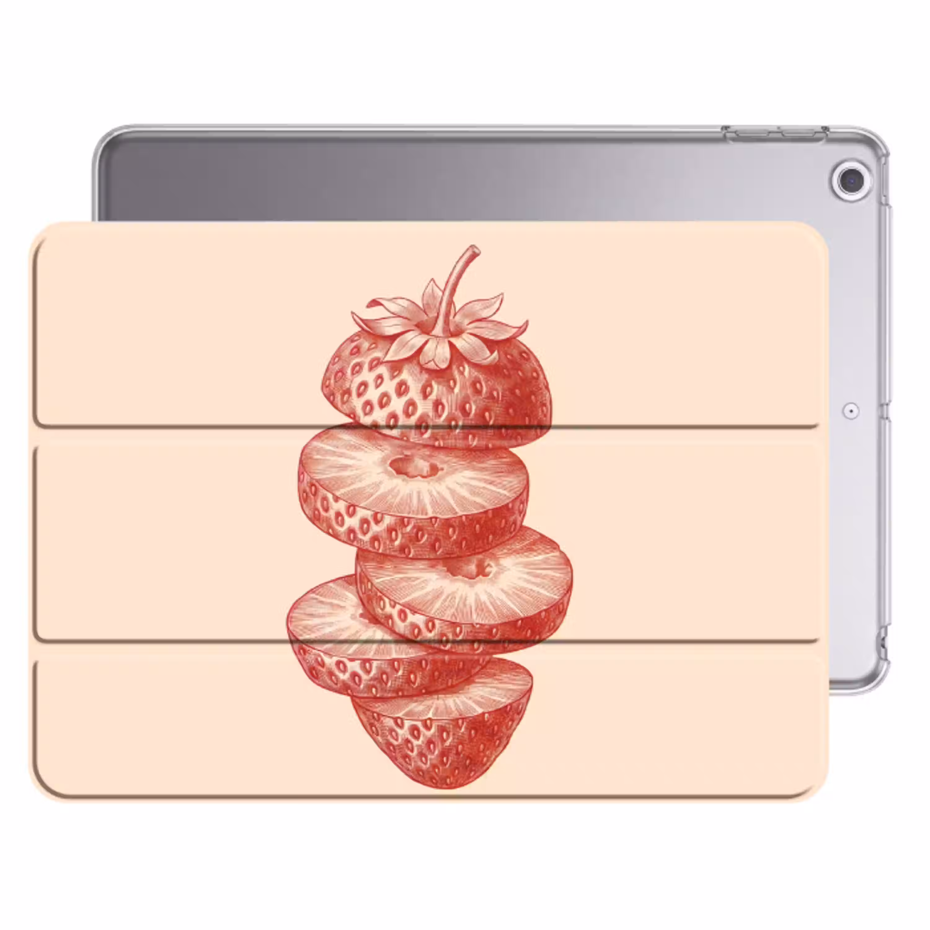 Fruit - Gesneden - Illustratie - Rood - Vintage Apple iPad 2017 middel -threedimensional_3d_global