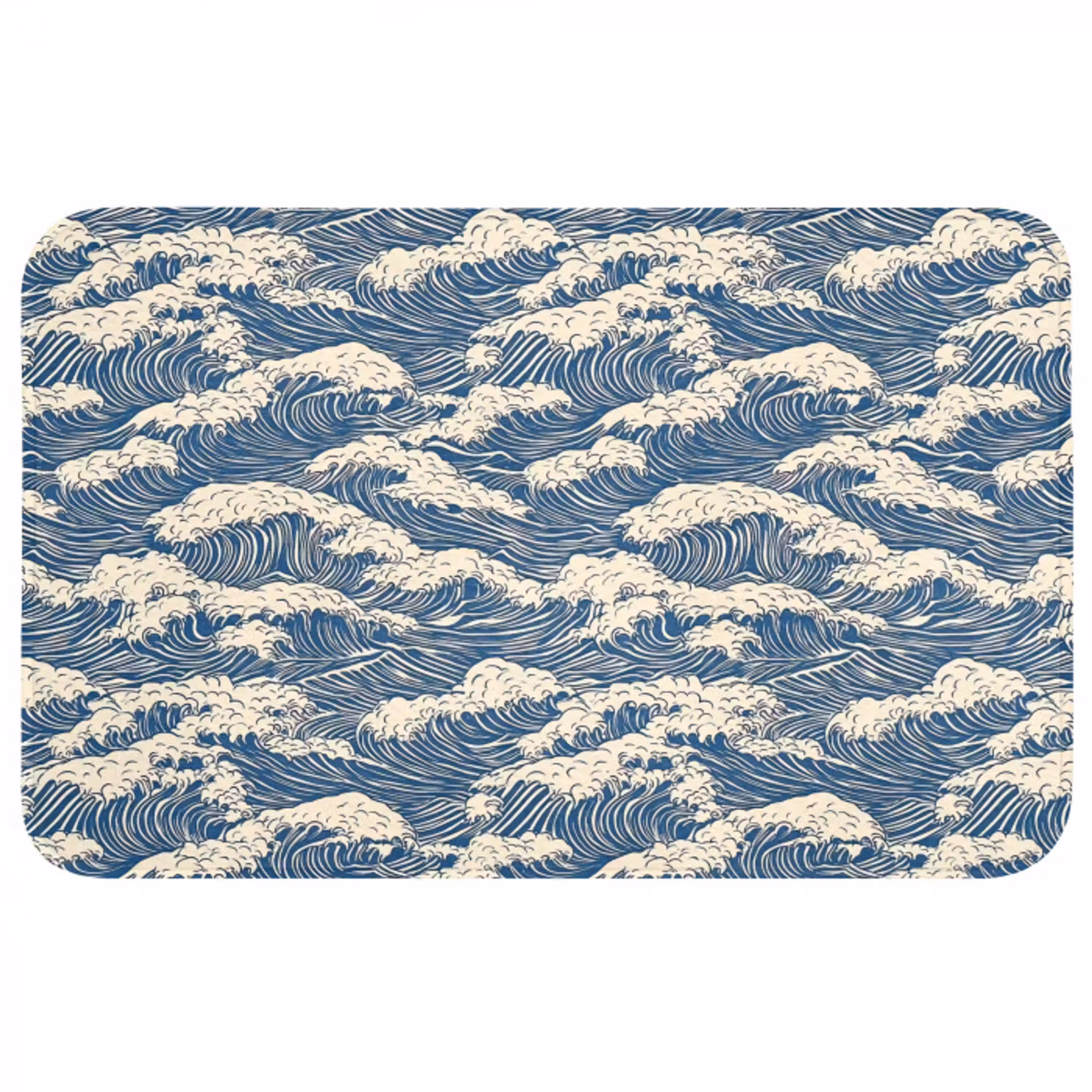 Golven - Klassiek - Blauw WCmat middel 1009 -3d