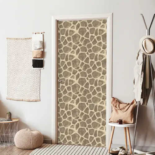 Giraf - Patroon - Beige - Bruin deurposter klein 289 -sfeer6