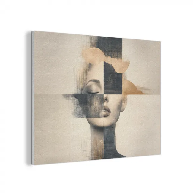 Goud - Vrouw - Rechthoeken PET vilt klein -3d