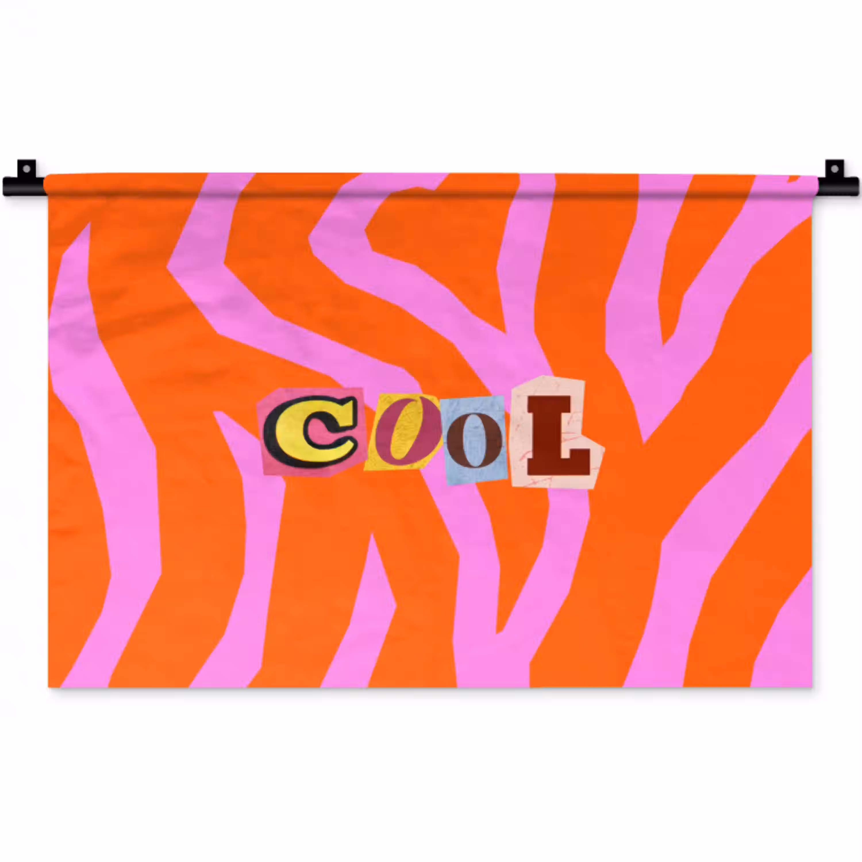 Zebraprint - Grafisch - COOL - Oranje Wandkleed katoen klein -zz3d