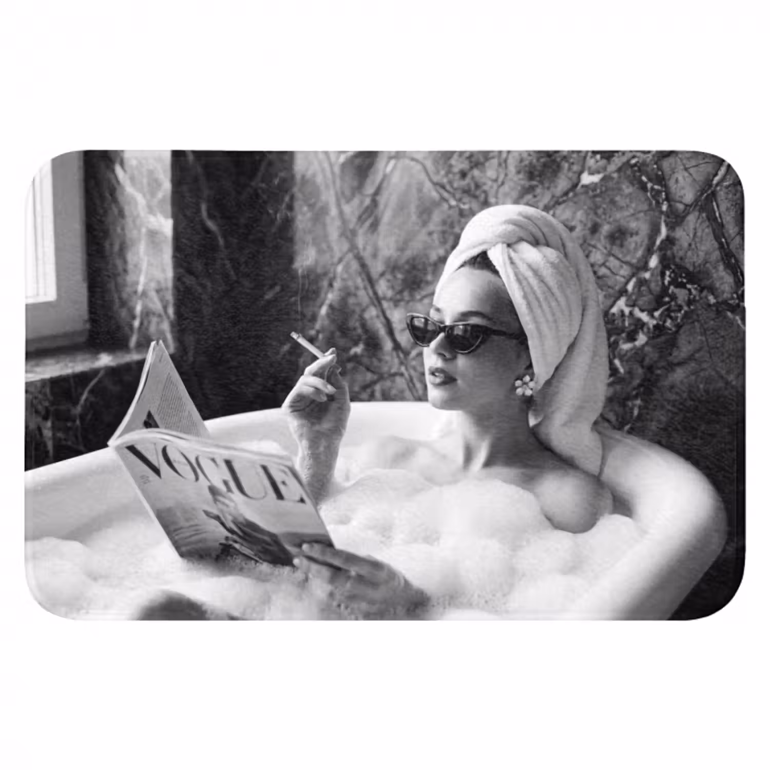 Badematte - Relaxt - Bad - Schwarz - Weiß