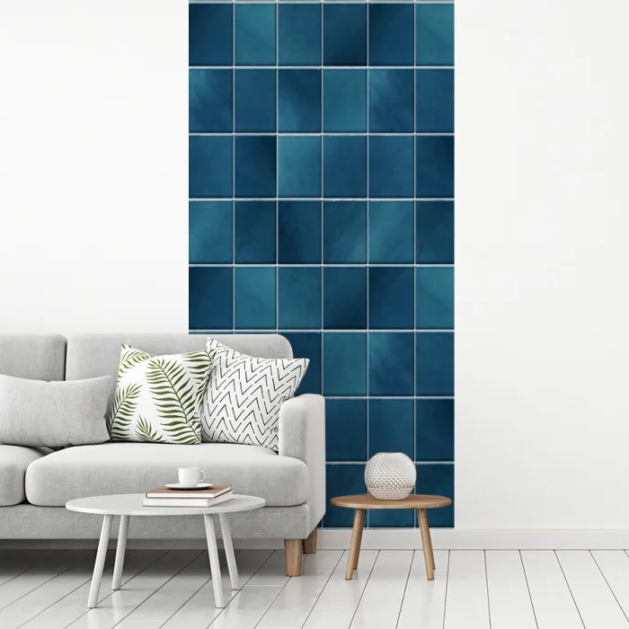 Keramiek - Structuur - Tegel - Blauw fotobehang vinyl groot 64 -woonkamer