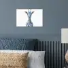 Giraffe - Delfts blauw - Dieren - Minimalistisch poster papier klein -sfeer2
