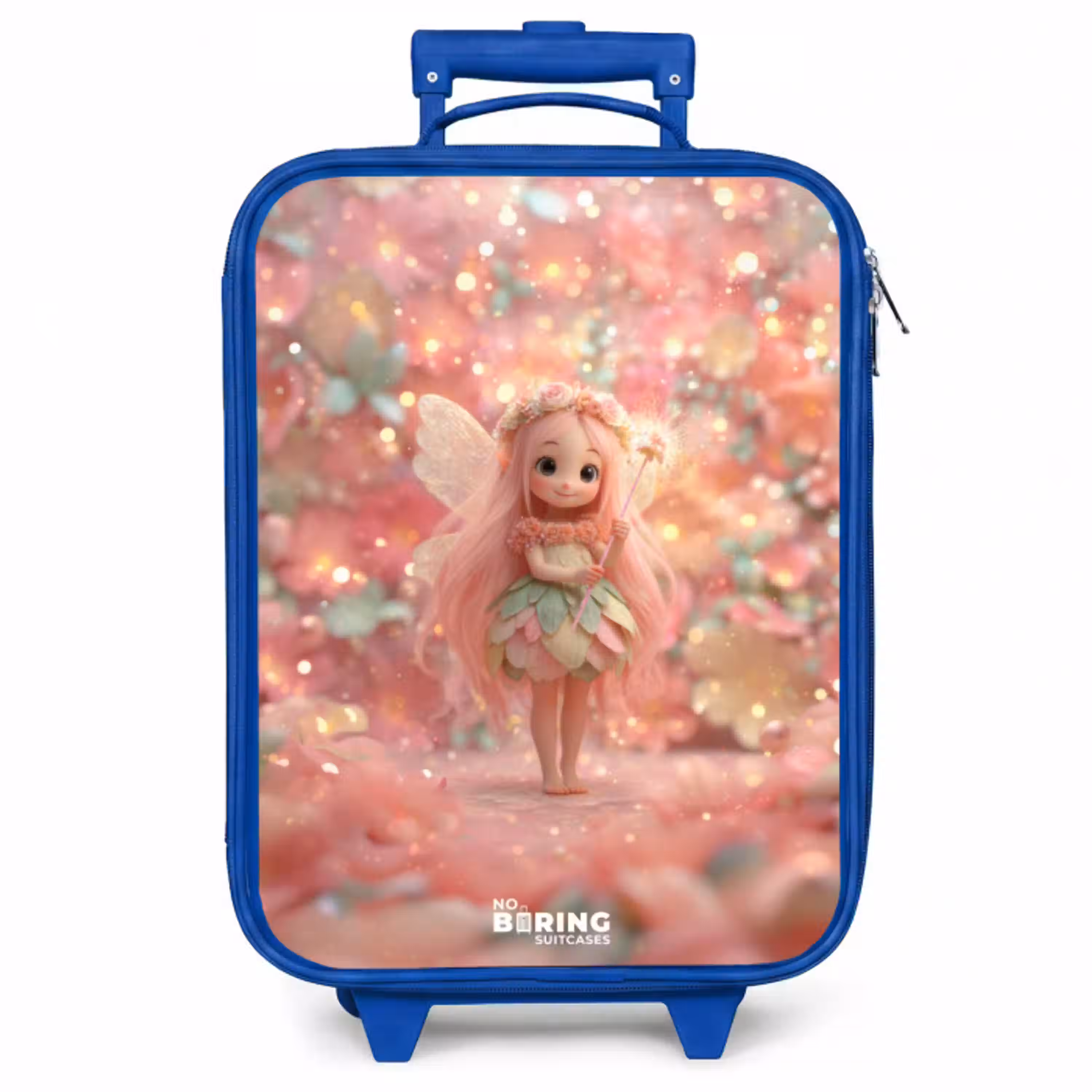 Bloemenfee in roze sprookjeswereld Kinderkoffer - Blauw klein -zzz_website3d