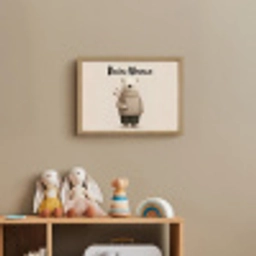 Knuffelbeer - Oranje bloemen - Vriendelijk Light Box met batterij (Wandlamp kind) middel -sfeer2_kind