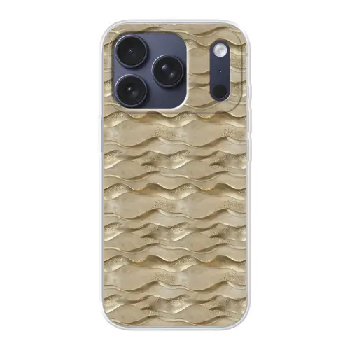Golven - Patroon - Goud Telefoonhoesje iPhone 17 Pro klein 878 -3d