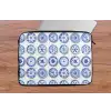 Borden - Bloemen - Patroon - Blauw laptophoes neopreen klein 279 -tafel