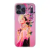Vrouw - Bloemen - Paars - Abstract Telefoonhoesje iPhone 17 Pro Max klein -3d