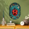 Bloemen - Lieveheersbeestje - Hartje - Rood Wandcirkel Ovaal Forex klein -sfeer2