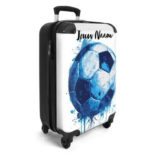 Voetbalvibes - Inktspatten - Blauw NBS - Handbagage koffer - Kinderen Unisex middel -productfoto_3d