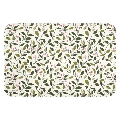 Bladeren - Bessen - Roze WCmat klein 1009 -3d
