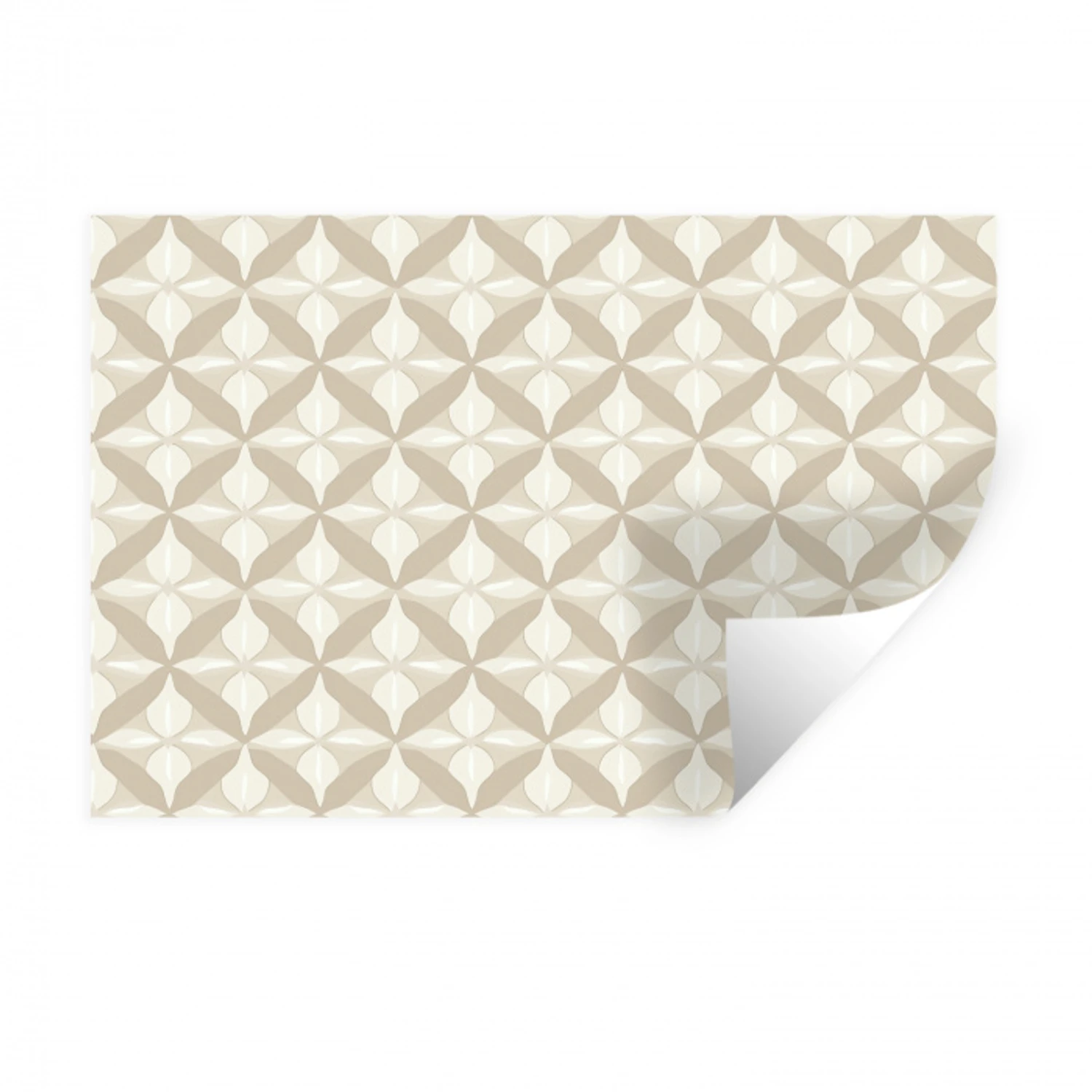 Patroon - Klassiek - Beige Muursticker klein 286 -3d