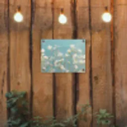 Stengels - Bloemen - Lucht - Wit tuinposter los doek klein -sfeer1