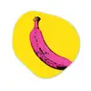 Banaan - Grafisch - Geel Wandcirkel Organisch Plexiglas middel -3d