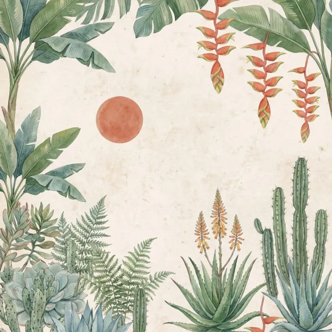 Behang - Woestijn - Planten - Groen