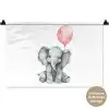 Olifant - Baby dier - Roze ballon Wandkleed katoen klein -t3d_DE