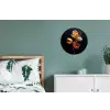 Bloem - Orchidee - Oranje Wandcirkel aluminium klein -slaapkamer