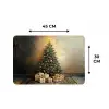 Kerstboom - Cadeaus - Goud Placemat vinyl groot -specs
