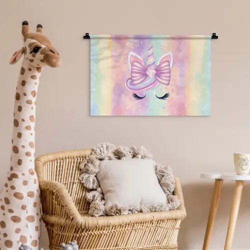 Eenhoorn - Glitters - Regenboog - Pastel Wandkleed katoen klein -wsfeer5_kind