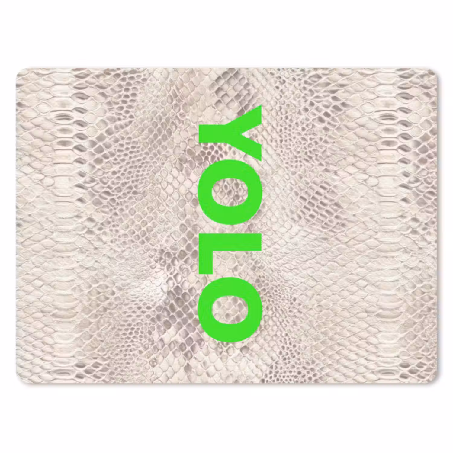 Muismat - YOLO - Groen - Neon - Slangenprnt