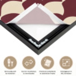 Rood - Tegelpatroon - Crème Textielframe zwart klein 947 -USP_closeupNL