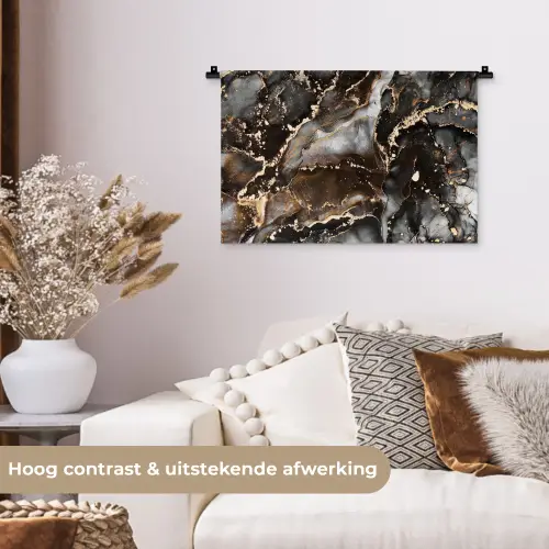 Marmer - Goud - Glitter - Luxe Wandkleed katoen klein -sfeer1