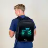 Neontractor op zwarte ondergrond Rugzak - Zwart middel -sfeer8