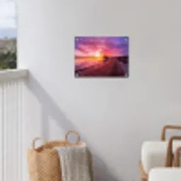 Steiger - Water - Zon - Roze - Horizon tuinposter los doek klein -sfeer8