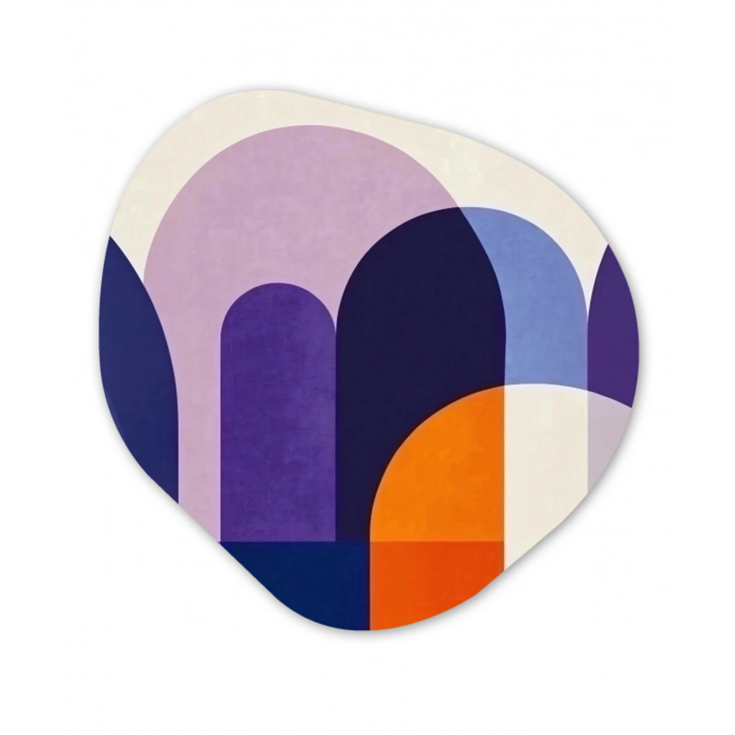 Vormen - Abstract - Grafisch - Oranje Wandcirkel Organisch Forex 3mm klein -3d