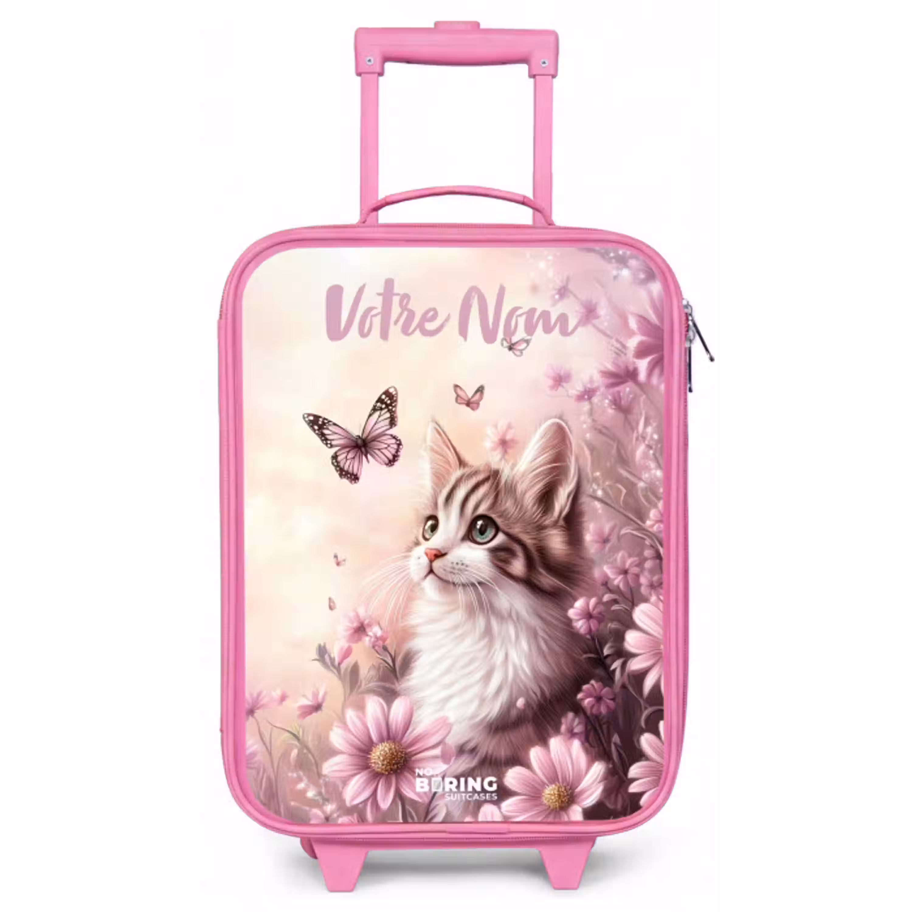 Kitten - Vlinders - Paars - Bloemen Kinderkoffer - Roze klein -zz3dotto