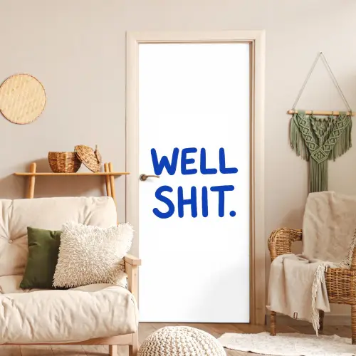 Blauw - Quote - Wit deurposter klein -sfeer2