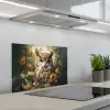 Uil - Vogels - Bloemen - Natuur keuken achterwand spatscherm klein -3d_schuin