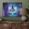 Eenhoorn - Sterrenstelsel - Magisch - Blauw PET vilt klein -sfeer2