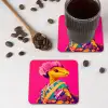 Hagedis - Bloemen - Roze - Kimono onderzetter kurk middel -sfeer2