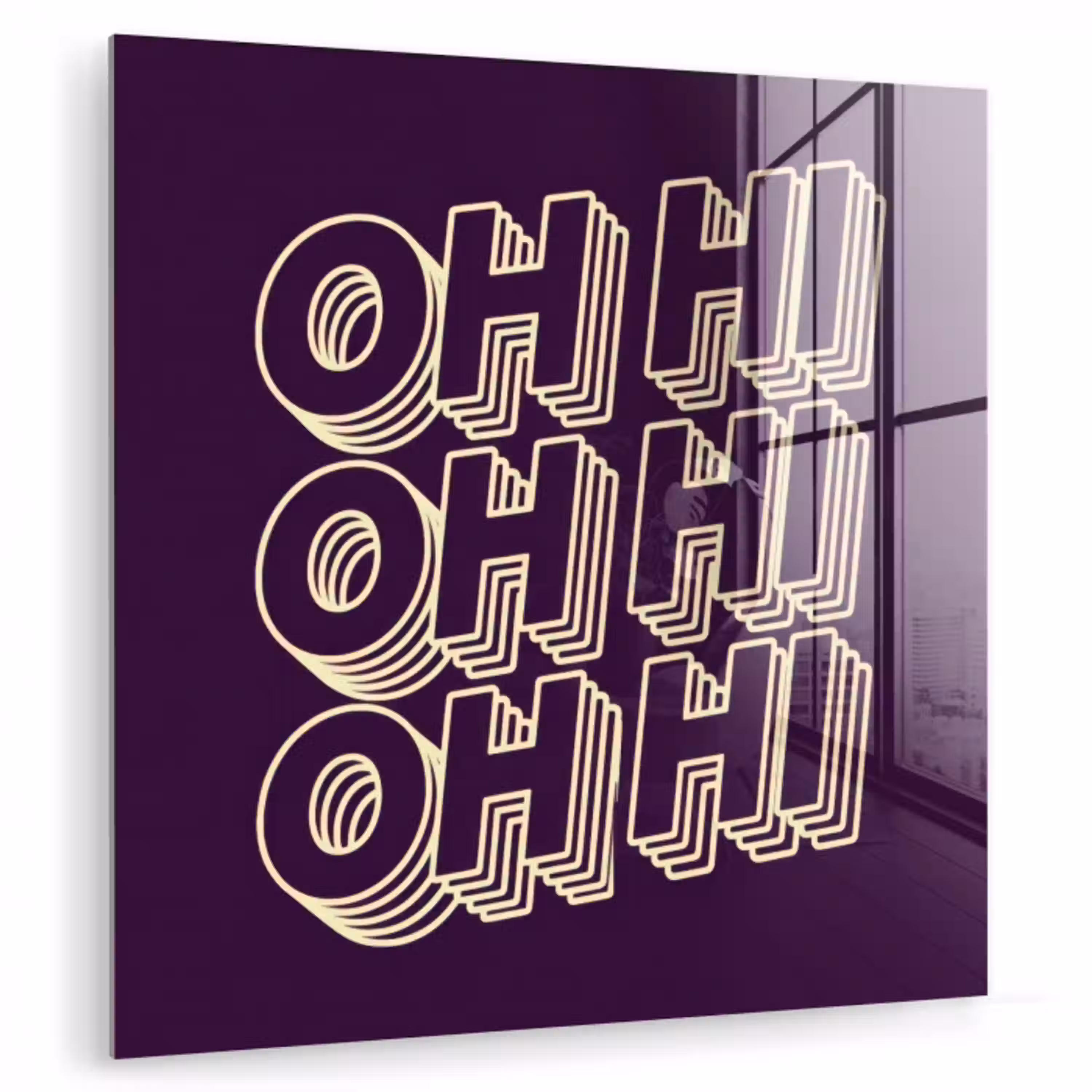 Oh hi - Paars - 3D plexiglas 5mm klein -zzzproduct_nieuw