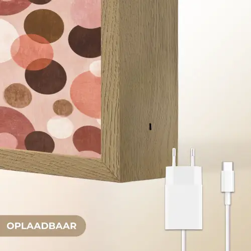 Cirkels - Modern - Kleurrijk Light Box met batterij (Wandlamp) middel 907 -USP_websiteoplaadbaarNL