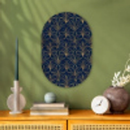 Deco - Waaier - Blauw Wandcirkel Ovaal Forex klein 630 -sfeer2