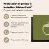 Lijntekening - Appel - Olijfgroen - Blaadje Inductie beschermer vinyl 3mm middel -usfeer2_FR