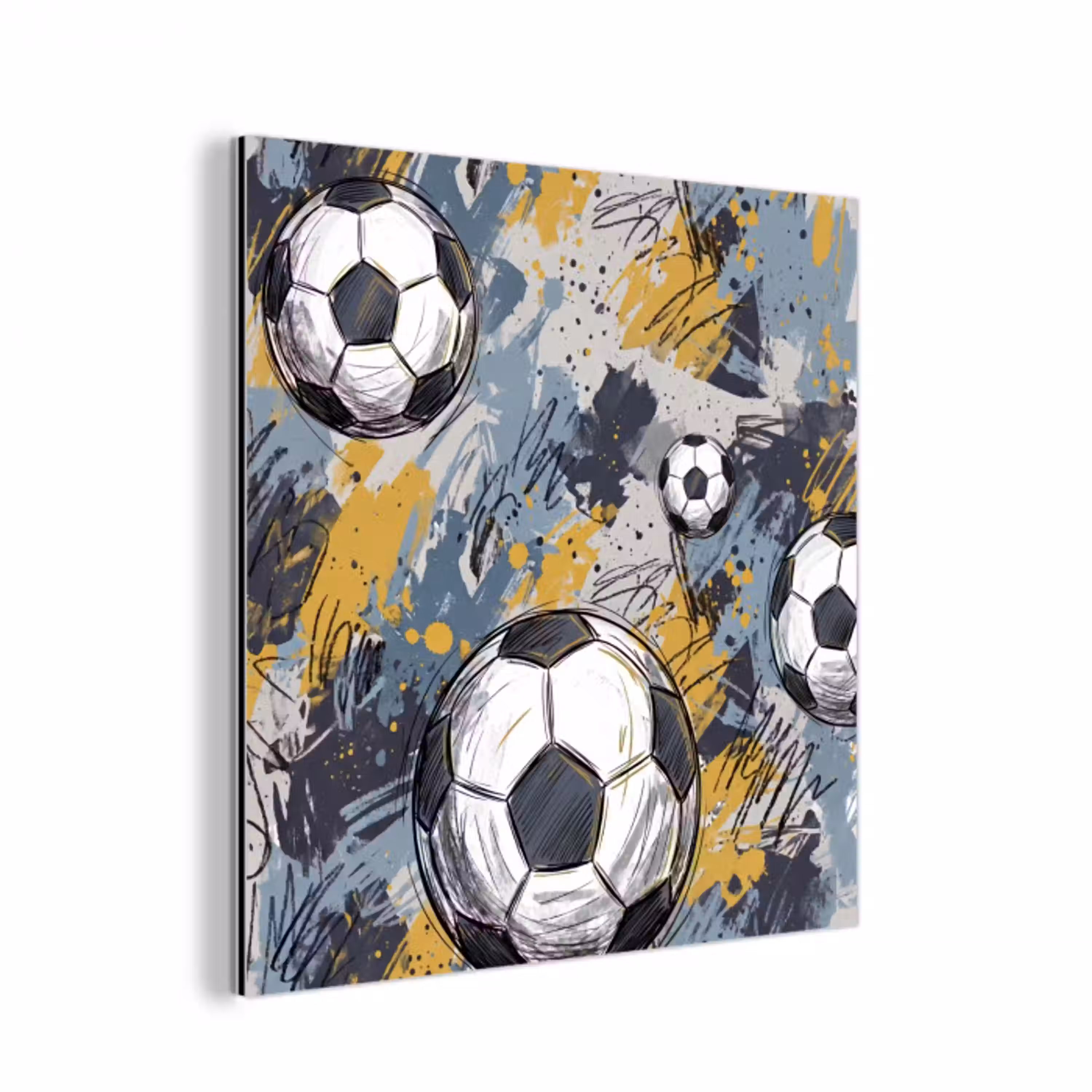 Voetbal - Abstract - Sport - Kleurrijk aluminium wit klein -3d