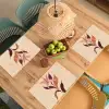 Minimalistisch - Bloem - Bladeren - Beige Placemat vinyl groot -zzsfeer5_Kitchenyeah-website