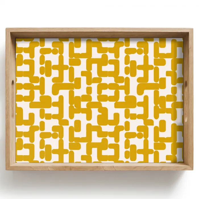 Geel - Beige - Patroon Dienblad Rechthoek middel 911 -z3d_shopping