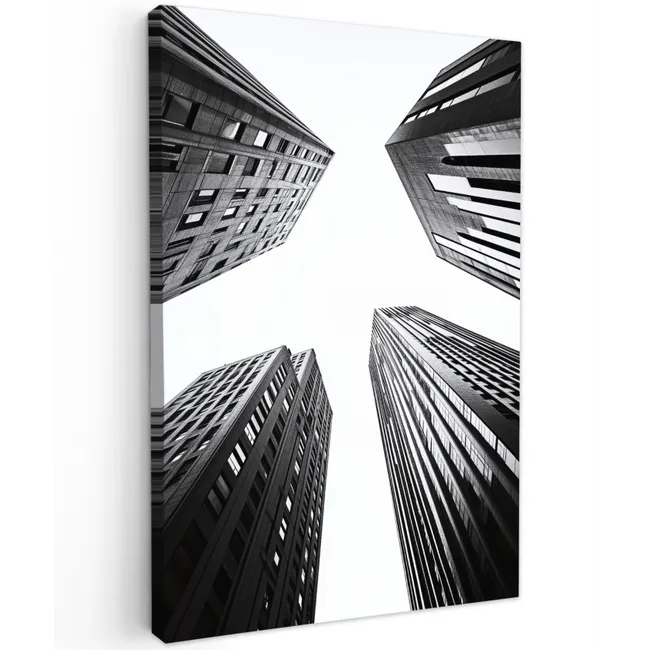 Gebouwen - Lucht - Zwart Tuinposter op houten frame 2 cm dik klein -3d