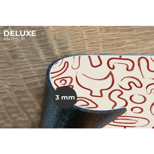 Beige - Vormen - Rood - Patroon Placemat vinyl groot 368 -closeup