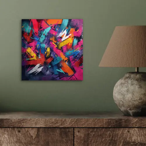Abstract - Explosie - Neonkleuren aluminium wit klein -sfeer2