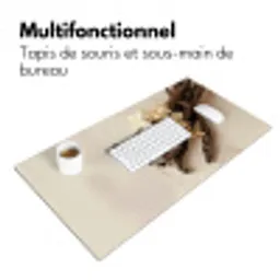 Vanille - Bloemen - Beige Muismat XXL klein -zsfeer4_frans