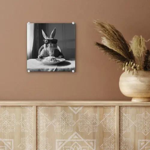 Konijn - Bunny - Zonnebril - Tafelkleed - Pasta - Schattig plexiglas 5mm klein -sfeer5
