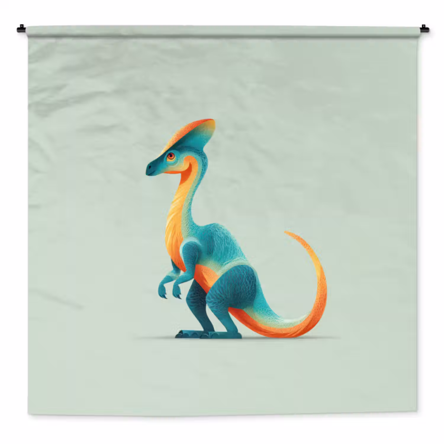Wandkleed - Staart - Dino - Minimalistisch - Blauw