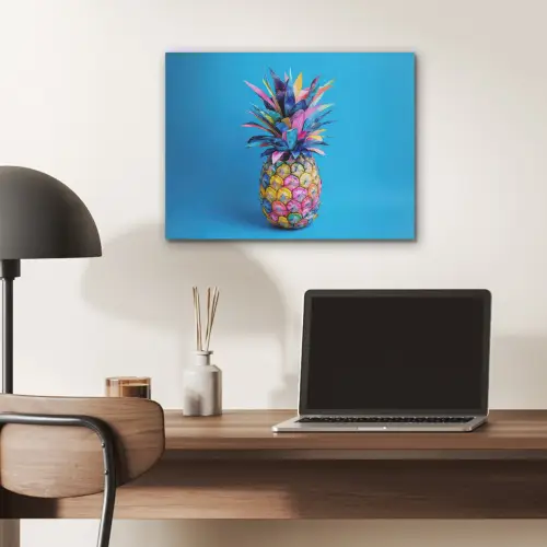 Ananas - Blauw - Tropisch - Vrolijk PET vilt klein -sfeer5