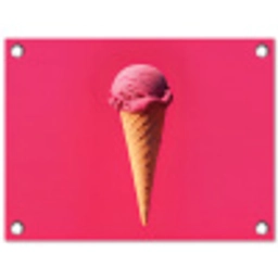 Schepijs - Roze - Hoorntje tuinposter los doek klein -3d